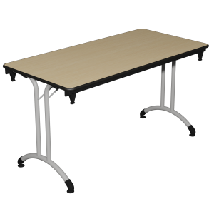 Table pliante PLUME plateau allégé ép.20 mm stratifié chant antichoc noir piètement époxy - 120x80 cm - T6