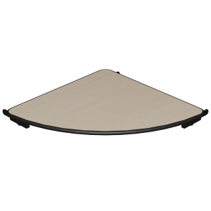 Rallonge PLUME plateau all?g? ?p.20 mm stratifi? chant antichoc noir - 1/4 de cercle R80 cm - T6