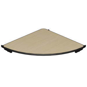 Rallonge PLUME plateau allégé ép.20 mm stratifié chant antichoc noir - 1/4 de cercle R80 cm - T6
