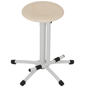 Tabouret ARAXE HR assise bois Blueprotech® piètement et repose-pieds époxy - H52 à 70 cm