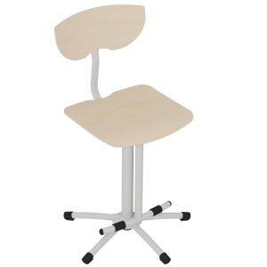 Siège SION HR avec repose-pieds assise et dossier bois Blueprotech® piètement époxy - H52 à 70 cm