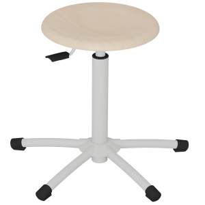 Tabouret ARAXE HR vérin à gaz assise bois Blueprotech® piètement époxy - H42 à 60 cm