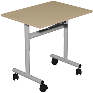 Table rabattable ÉCLIPSE plateau ép.21 mm stratifié chant bois piètement époxy - 70x50 cm - T3 à T6
