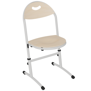 Chaise HÉLIA HR dossier avec prise de main et assise bois Blueprotech® piètement époxy - T3 à T6