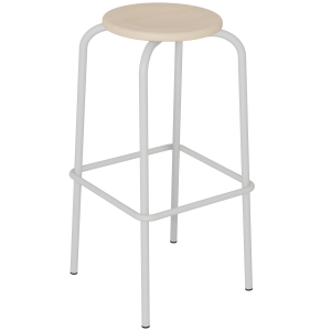 Tabouret ZONING assise bois Blueprotech® piètement époxy - H80 cm
