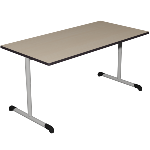 Table BANDANA HR DL plateau ép.24 mm stratifié chant polyuréthane piètement époxy - 160x80 cm - T3 à T6