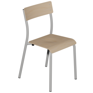 Chaise ANDRÉ assise et dossier bois Blueprotech® piètement époxy - T6