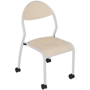 Chaise ROND'O 4 pieds mobile assise et dossier bois Blueprotech® piètement époxy - T6