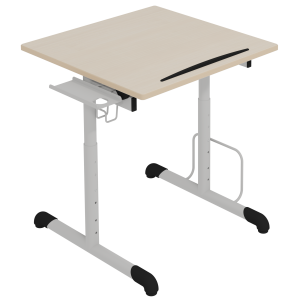 Table à dessin ARTIS HR plateau ép.24 mm stratifié chant bois piètement époxy - 70x70 cm - H59-87 cm