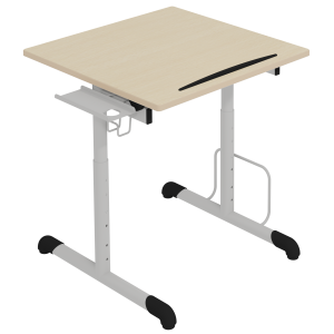 Table à dessin ARTIS HR plateau ép.24 mm stratifié chant bois piètement époxy - 70x70 cm - H59-87 cm