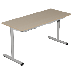 Table PETITE FRIMOUSSE HR plateau stratifi? chant bois pi?t. ?poxy avec tiroir - 120x50 cm - T1 ? T4