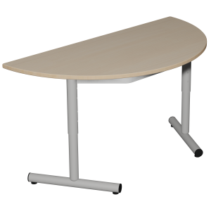 Table PETITE FRIMOUSSE HR plateau stratifi? MDF chant bois pi?t. ?poxy - demi-lune D120 cm - T1 ? T4