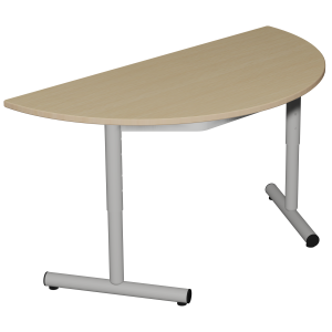 Table PETITE FRIMOUSSE HR plateau stratifié MDF chant bois pièt. époxy - demi-lune D120 cm - T1 à T4