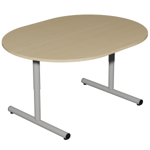 Table PETITE FRIMOUSSE HR plateau mélaminé chant ABS pièt. époxy - ovale 120x90 cm - T1 à T4