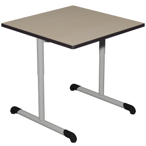 Table BANDANA HR DL plateau ép.24 mm stratifié chant polyuréthane piètement époxy - 80x80 cm - T3 à T6