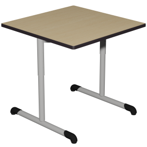 Table BANDANA HR DL plateau ép.24 mm stratifié chant polyuréthane piètement époxy - 80x80 cm - T3 à T6