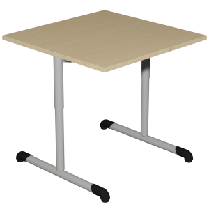 Table BANDANA HR DL plateau ép.24 mm stratifié chant ABS piètement époxy - 80x80 cm - T3 à T6