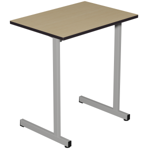 Table GANGE plateau ép.21 mm stratifié chant polyuréthane piètement époxy - 70x50 cm - T6