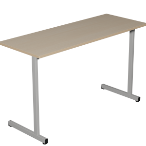 Table GANGE plateau ép.21 mm stratifié chant bois piètement époxy - 130x50 cm - T6