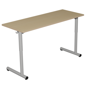 Table TAGE HR plateau ép.21 mm stratifié chant bois piètement époxy - 130x50 cm - T3 à T6