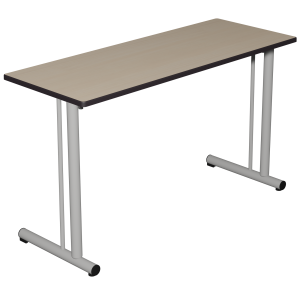 Table TAGE renforcée plateau ép.21 mm stratifié chant polyuréthane pièt. époxy - 130x50 cm - T6