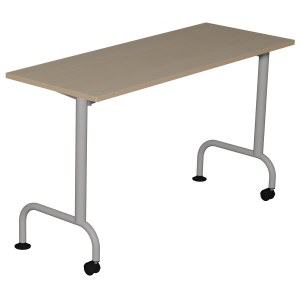 Table LEM plateau ép.21 mm stratifié chant bois piètement époxy - 130x50 cm - T6