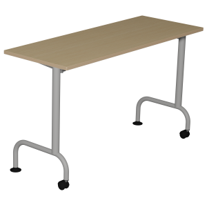 Table LEM plateau ép.21 mm stratifié chant bois piètement époxy - 130x50 cm - T6