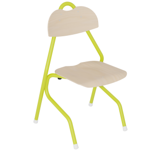 Chaise TEMPO assise et dossier bois Blueprotech® piètement aluminium époxy - T6 - Vert acide 1864