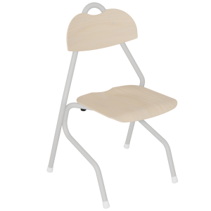 Chaise TEMPO assise et dossier bois Blueprotech® piètement aluminium époxy - T6