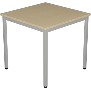 Table CARÉLIE plateau ép.24 mm stratifié chant ABS piètement carré époxy - 80x80 cm - T6