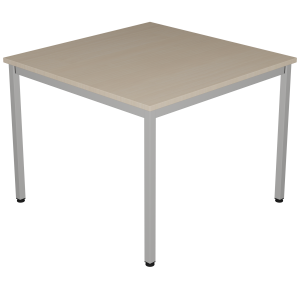 Table CARÉLIE plateau ép.24 mm stratifié chant ABS piètement carré époxy - 100x100 cm - T6