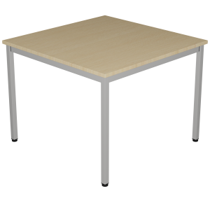 Table CARÉLIE plateau ép.24 mm stratifié chant ABS piètement carré époxy - 100x100 cm - T6