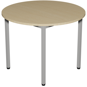 Table CARÉLIE plateau ép.24 mm stratifié chant ABS piètement carré époxy - D100 cm - T6