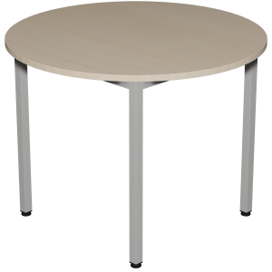 Table CARÉLIE plateau ép.24 mm stratifié chant ABS piètement carré époxy - D120 cm - T6