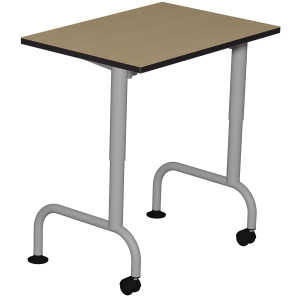 Table LEM HR plateau ép.21 mm stratifié chant polyuréthane piètement époxy - 70x50 cm - T3 à T6