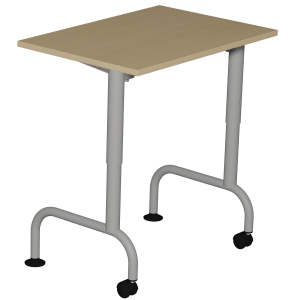 Table LEM HR plateau ép.19 mm mélaminé chant ABS piètement époxy - 70x50 cm - T3 à T6