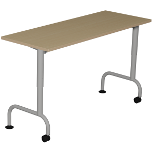 Table LEM HR plateau ép.21 mm stratifié chant bois piètement époxy - 130x50 cm - T3 à T6