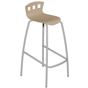 Tabouret ALTY coque Caro bois Blueprotech® piètement époxy - H80 cm