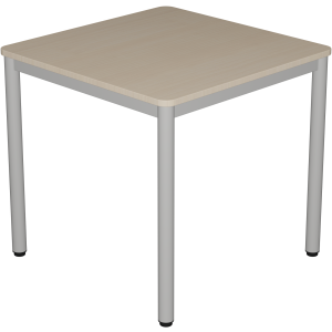 Table CARÉLIE plateau ép.21 mm stratifié chant ABS arrondis piètement époxy - 80x80 cm - T6
