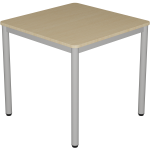 Table CARÉLIE plateau ép.21 mm stratifié chant ABS arrondis piètement époxy - 80x80 cm - T6