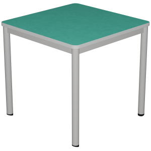 Table CARÉLIE mobile plateau antibruit SOFTOP® chant ABS arrondis pièt. époxy - 80x80 cm - T6