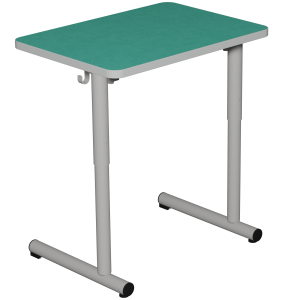 Table TAGE HR plateau antibruit ép.26 mm SOFTOP® chant ABS arrondis piètement époxy - 70x50 cm - T3 à T6