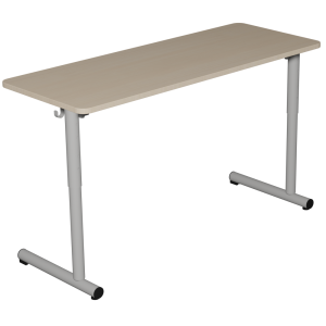 Table TAGE HR plateau ép.21 mm stratifié chant ABS arrondis piètement époxy - 130x50 cm - T3 à T6