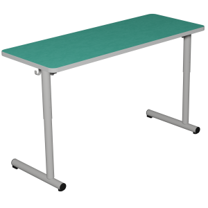 Table TAGE HR plateau antibruit ép.26 mm SOFTOP® chant ABS arrondis piètement époxy - 130x50 cm - T3 à T6