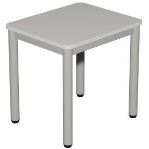 Table CARÉLIE plateau effaçable stratifié chant ABS arrondis piètement époxy - 60x50 cm - T4 - Blanc