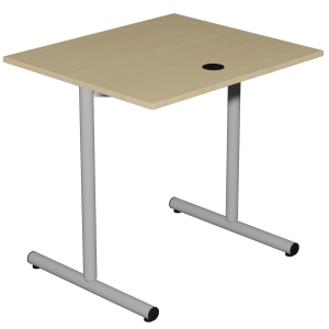 Table HUBBE plateau ép.19 mm mélaminé chant ABS piètement époxy - 80x70 cm - T6