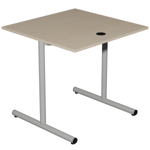 Table HUBBE plateau ép.19 mm mélaminé chant ABS piètement époxy - 80x80 cm - T6