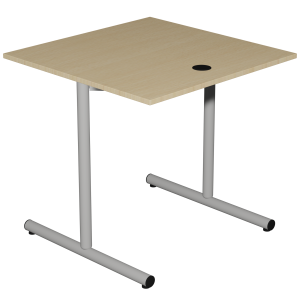 Table HUBBE plateau ép.19 mm mélaminé chant ABS piètement époxy - 80x80 cm - T6