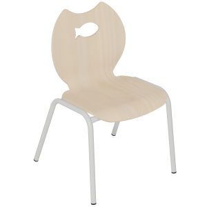 Chaise NÉMO II coque Poisson bois Blueprotech® piètement époxy - T4