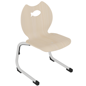 Chaise SWEET II coque Poisson bois Blueprotech® piètement époxy - T4